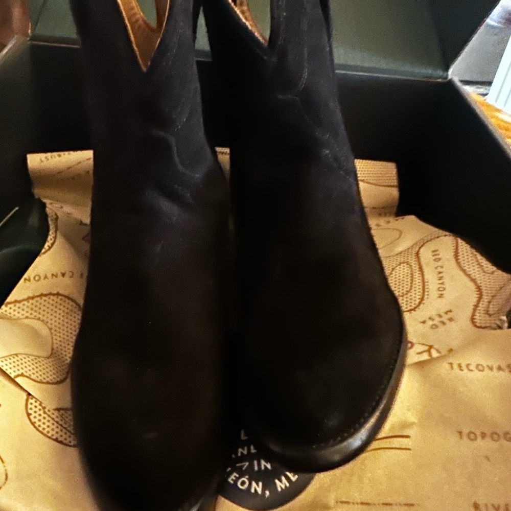 Brand new in the box never worn black suede revivals ankle boots size 6B